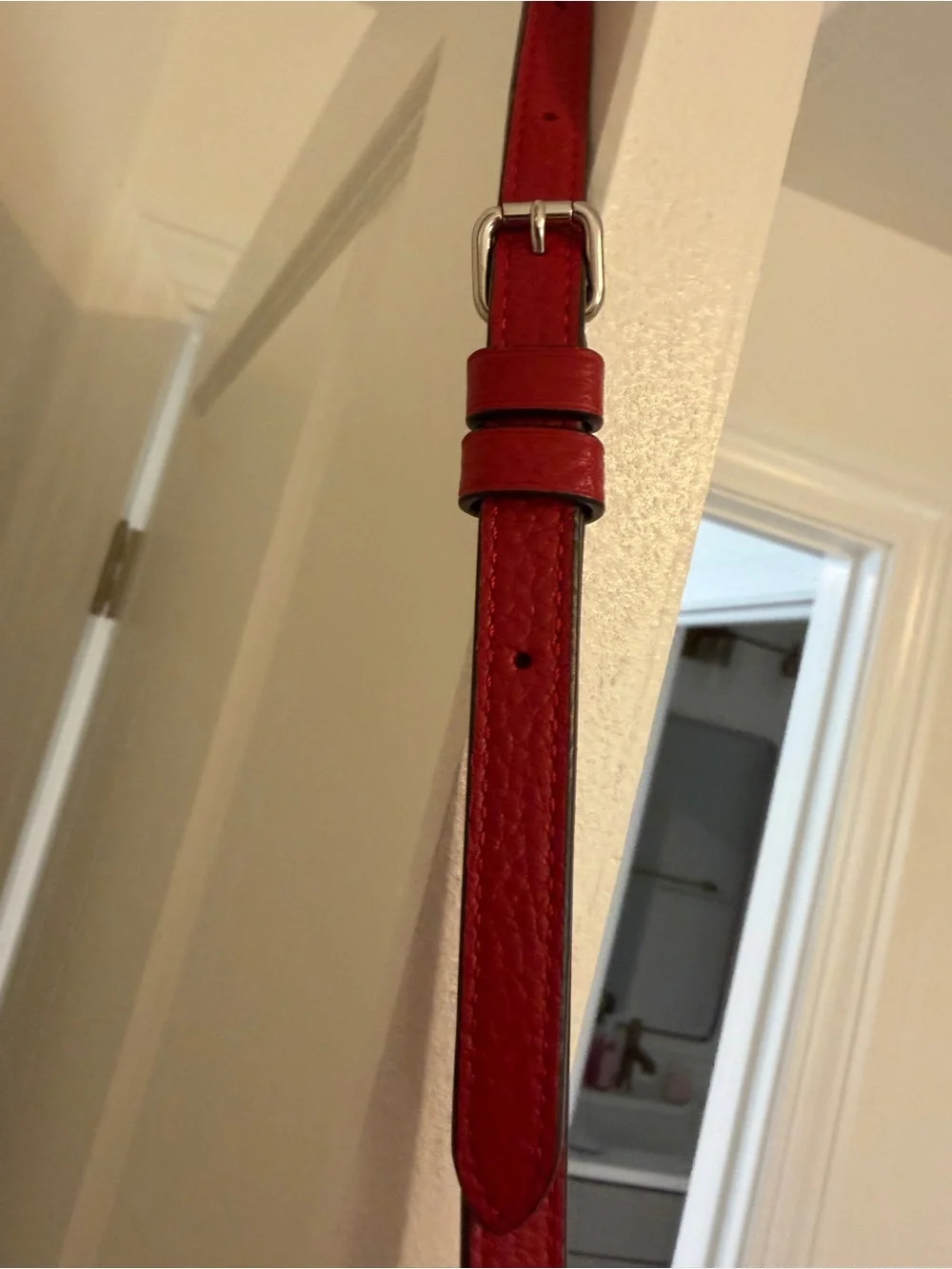 Coach Cassie 17 Red Leather Crossbody Bag with Silver Turn-Lock